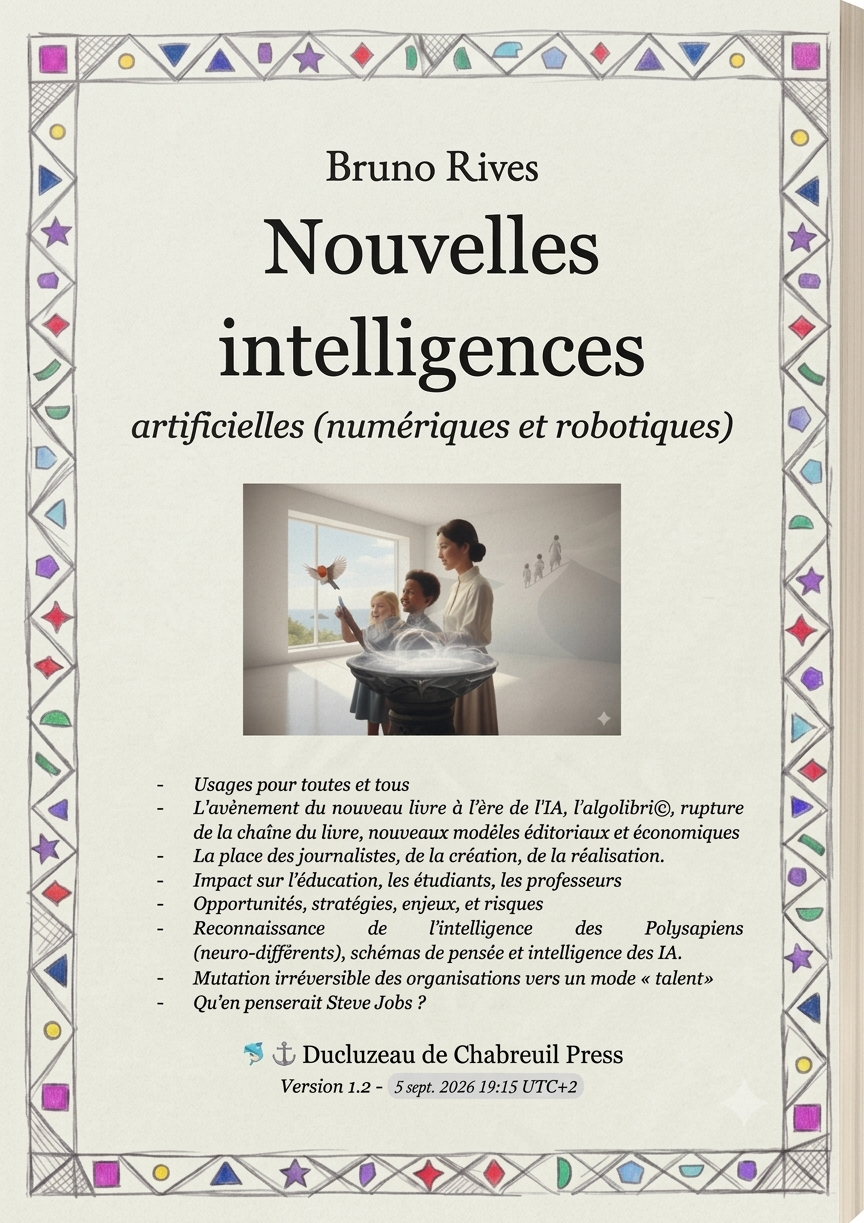 Algolibri© « Nouvelles intelligences artificielles (numériques et robotiques) », V2-1, par Bruno Rives - Pack papier et PDF